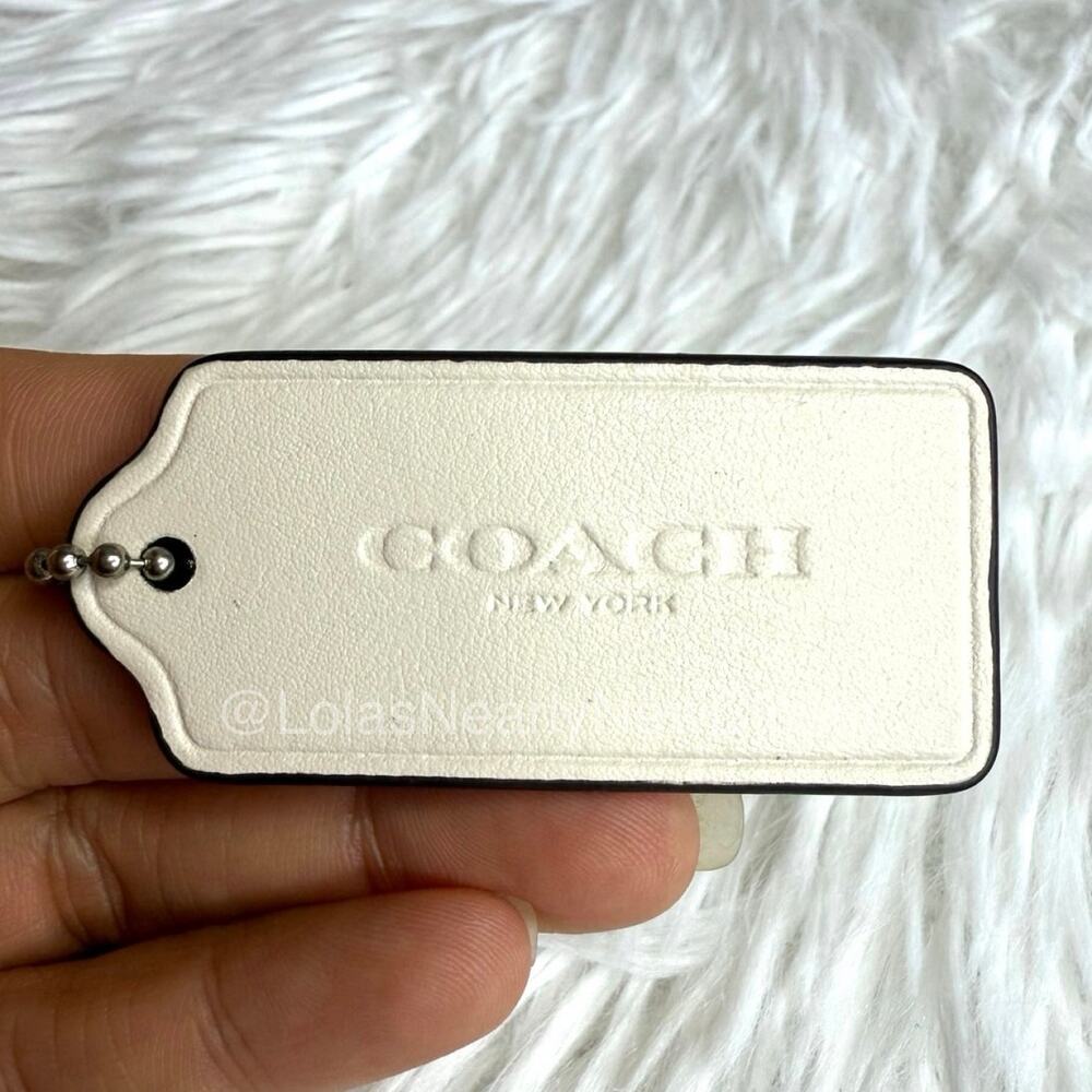 2" COACH Ivory Fob Bag Charm Hang tag Hangtag